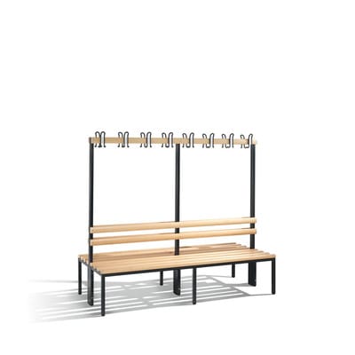 Garderobenbank doppelseitig Basic, H1650xB1960xT750mm, 7021