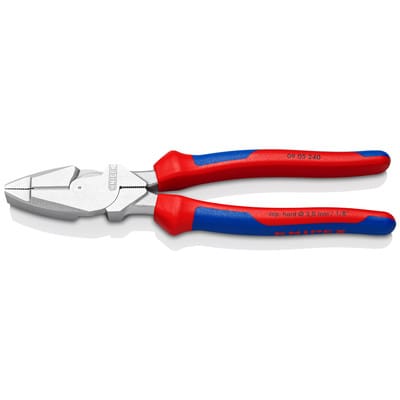 Kraft-Kombizange "Lineman's Pliers" amerikanisches Modell verchromt, mit Mehrkomponenten-Hüllen 240 mm 0905240