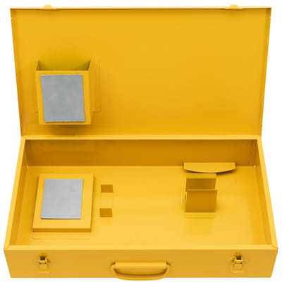 Stahlblechkasten mit Einlage für Heizelement-Stumpfschweißgerät SSG 125