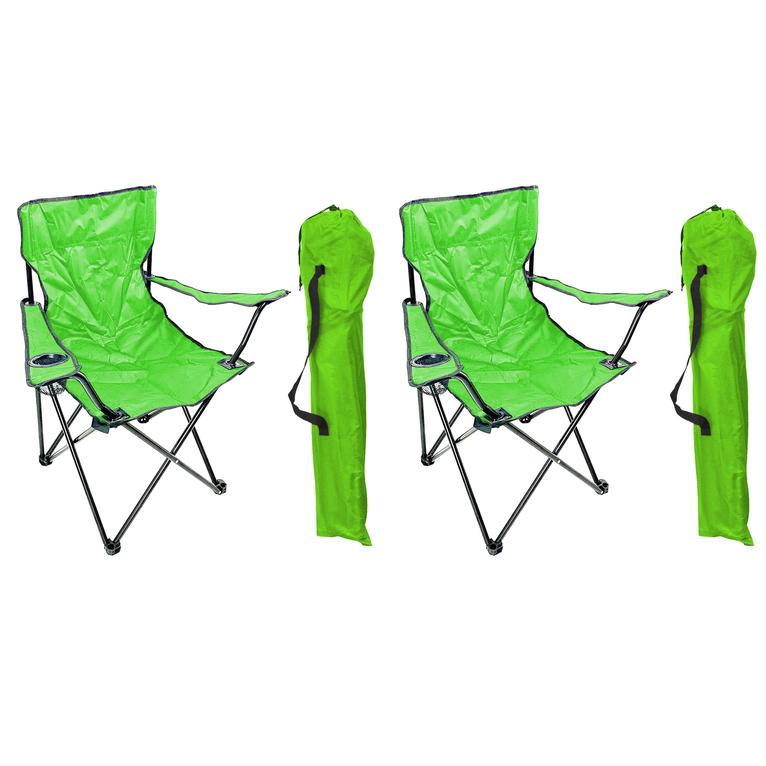 2 Stück Anglersessel Mit Getränkehalter Lime-mpo2470-2
