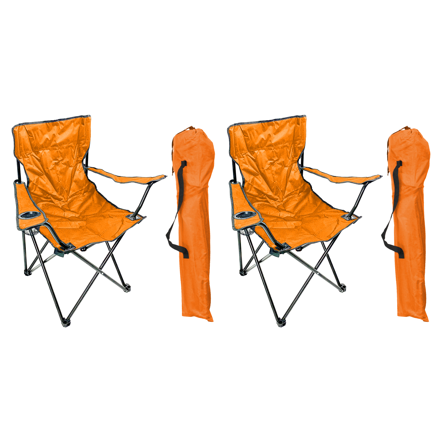 2 Stück Anglersessel Mit Getränkehalter Orange-mpo2468-2