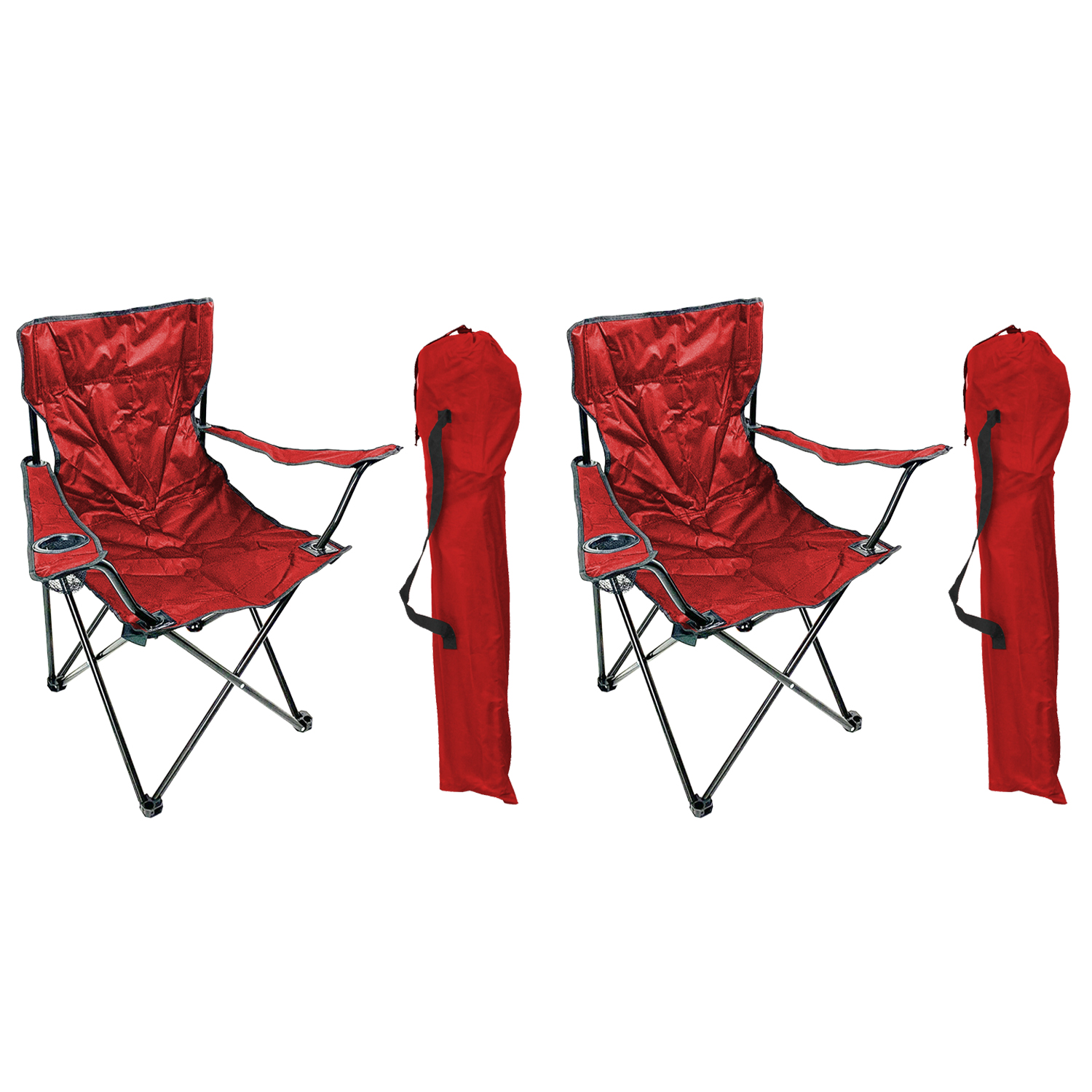 2 Stück Anglersessel Mit Getränkehalter Rot-mpo2455-2