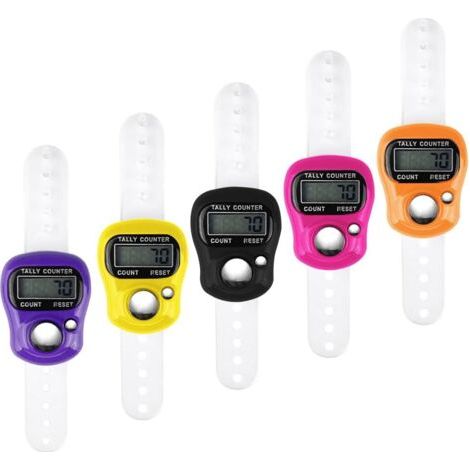 Ede 5er-pack Fingerzähler, Klicker-fingerzähler, Mini-linienzähler, Handzähler, 5-stellige Lcd-anzeige Für Inventur, Sport, Marketing, Golf (zufällige Farbe)