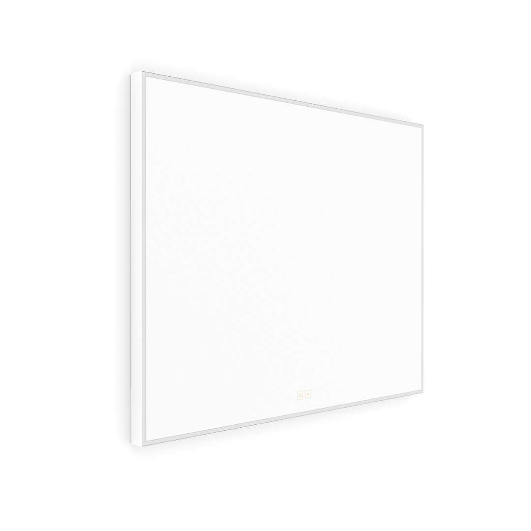 Nimco - Spiegel Mit Led-beleuchtung, 90x70 Cm, Zwei Berührungssensoren, Mattweiß Zpb 13019vx-05