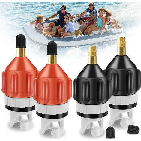 4-teiliges Kajak-adapterset, Sup-pumpenadapter, Kajak-pumpenadapter Für Aufblasbare Sup-paddleboards Und Schlauchboote (orange/schwarz)