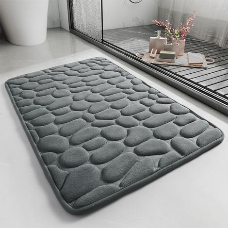 Badematte Aus Memory-schaum, Superweich Und Saugfähig, Rutschfest, Maschinenwaschbar, Für Geflieste Badezimmerböden, Komfortabel Für Die Badewanne, Dunkelgrau