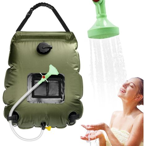 Solar-duschbeutel Für Camping, 20-liter-reisedusche Mit Duschkopf, Faltbarer Outdoor-duschbeutel, Tragbarer Solar-duschbeutel, 45 °c Temperatur Für Wandern Und Klettern