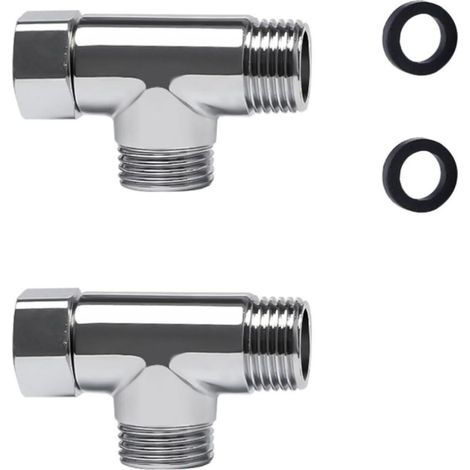 2-teiliges Wc-umstellventil-t-stück 1/2" Auf 3-wege-wc-umstellventil, 3-wege-wasserhahn-t-ventil-anschlussumsteller