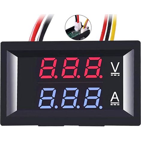 Stück 0,28" Digitalvoltmeter/amperemeter, Gleichspannungs- Und Stromprüfer (100 V, 10 A), 0,28" Dual-led-anzeige (blau Und Rot), 3-bit