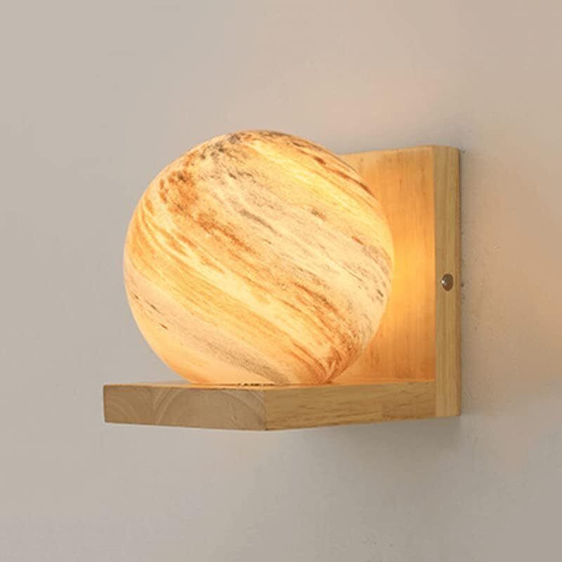 Wandleuchte „galaxy“ Aus Glas Mit Lampenschirm, Wohnaccessoires, Nordisches Design, Holzsockel, Wandleuchte, Nachtlicht Für Kinderzimmer, Geburtstagsgeschenk Für Mädchen Und
