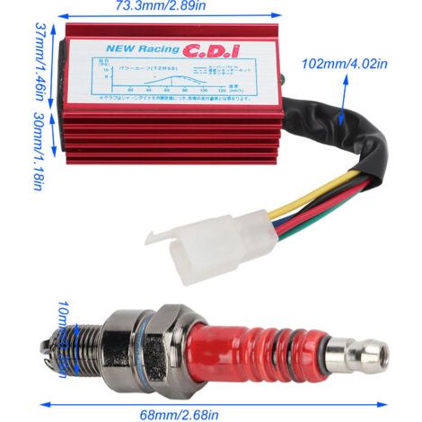 Qorva-luftspule Aus Aluminium, 5 Zylinder, Ac-cdi-box A7tc, Luftfederungs-kit Für 50 Cc, 70 Cc, 90 Cc, 110 Cc, 125 Cc, 150 Cc Pit Dirt Motor Bike