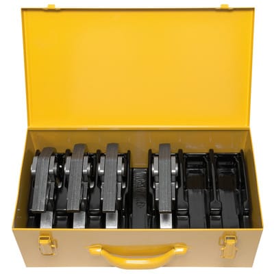 Presszangen Set V 15-18-22-28 in stabilen Stahlblechkasten