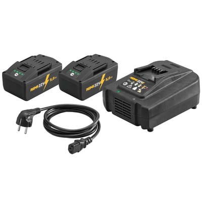 Power-Pack 22V,5,0Ah/230V,300W2xAkku + Ladegerät, im Karton