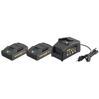 Power-Pack 22V,2,5Ah/230V,70W2xAkku + Ladegerät, im Karton