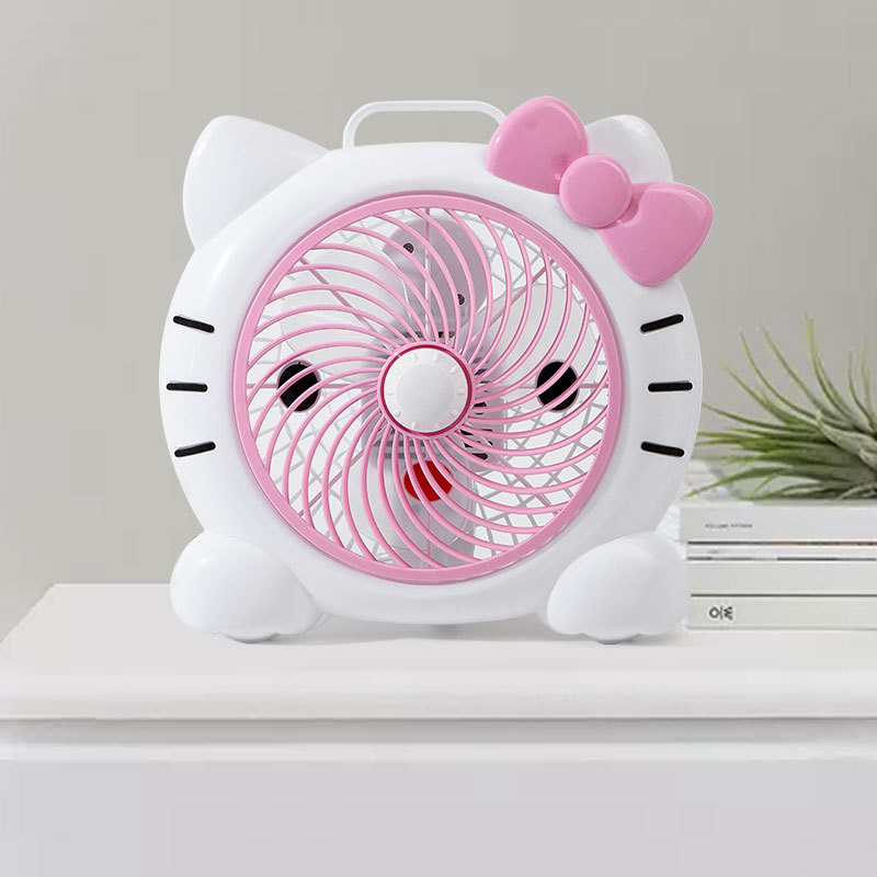 Kleiner Mini-tischventilator Typ 4 Mit Dekorativen Mustern, Aus Leichtem Kunststoff (510 G), In 2 Geschwindigkeiten Einstellbar, Leiser Betrieb Und Kindersicherheitsfunktionen, Ideal Für Schüler Und B