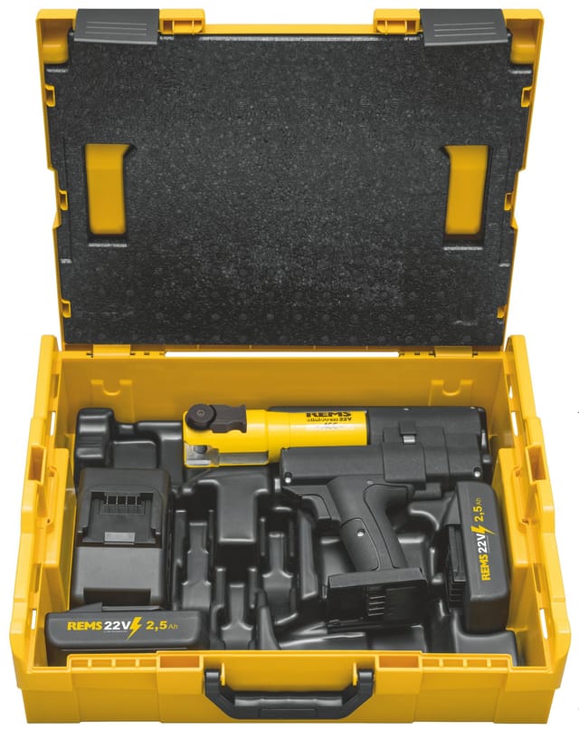Akku-Radialpresse Mini-Press 22V ACC Basic-Pack+2.Akku 21,6V,1,5Ah, in L-Boxx