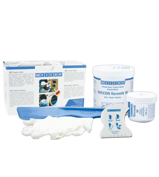 Keramik W | mineralisch gefülltes Epoxidharz-System zur Verschleißschutzbeschichtung | 0,5 kg | weiß