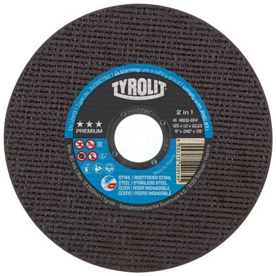 Trennscheibe ø125 x 2,5 x 22,23mm gekröpft A30Q PREMIUM Stahl/Edelstahl