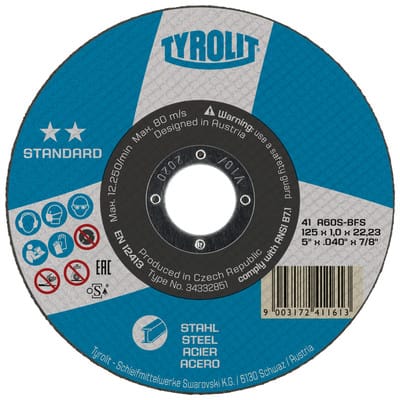 Trennscheibe ø125 x 2,5 x 22,23mm gerade A30S STANDARD Stahl