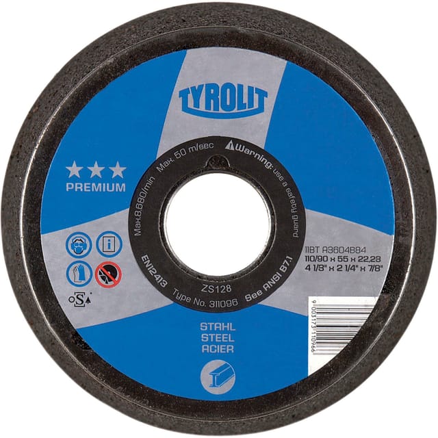 Schleiftopf Kunstharz ø110/90 x 55 x M14 A 16 P4 B84 PREMIUM Stahl