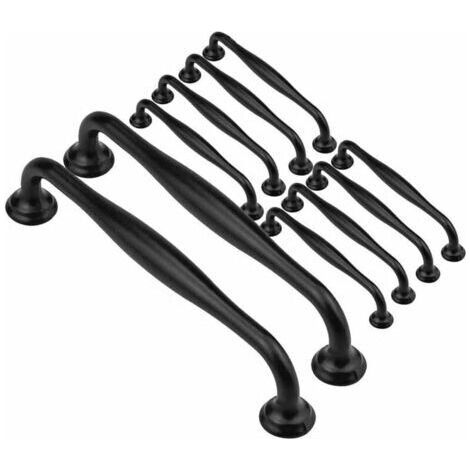 20 Schwarze Griffe Für Küchenschränke, Türen, Schubladen Und Schlafzimmer (96 Mm Lochabstand), Sunny