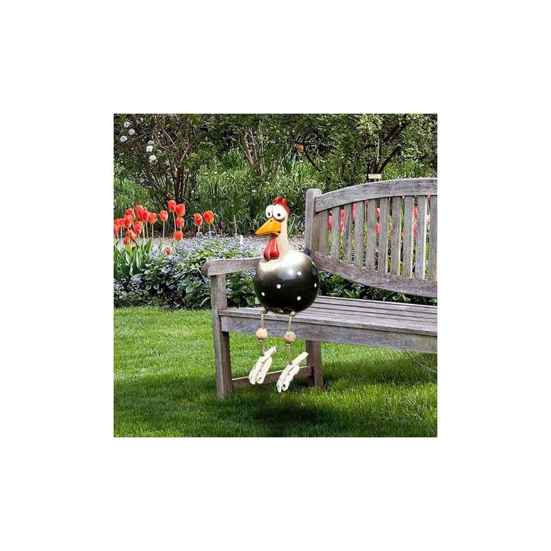 Hühner-gartendekoration, Hühnerfiguren-gartendekoration, Lustige Hühner-gartendekoration Aus Kunstharz In Form Einer Hühnerfigur, Tierskulpturen Für Garten, Hof, Terrasse (schwarz)