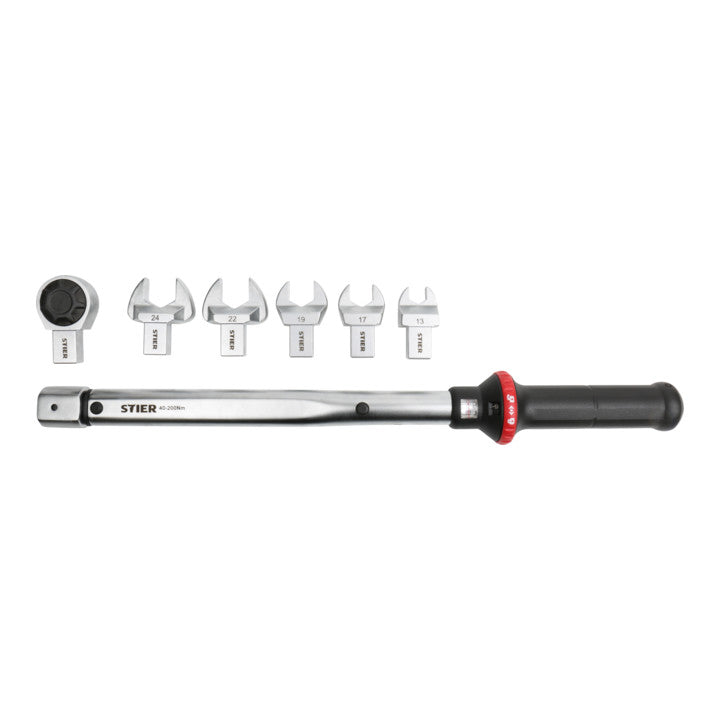 [neuwertig] B-ware Stier Drehmomentschlüssel Multi+ Aufsteckwerkzeug Set Vierkant 7teilig 40 200nm