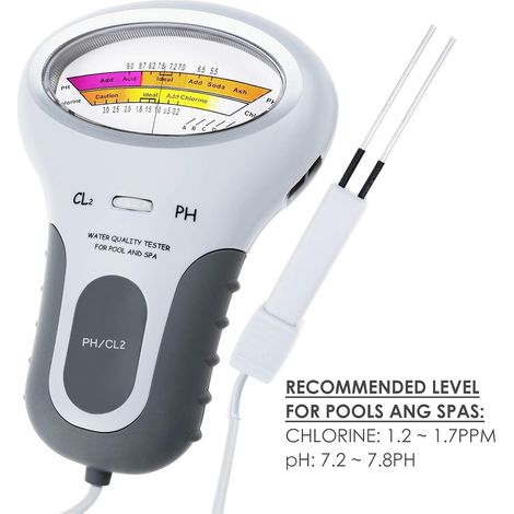 2-in-1-gerät: Chlorinator/ph-meter, Poolwassertester, Tragbarer Chlordioxidtester, Instrument Zur Analyse Und Überwachung Der Spa-wasserqualität.
