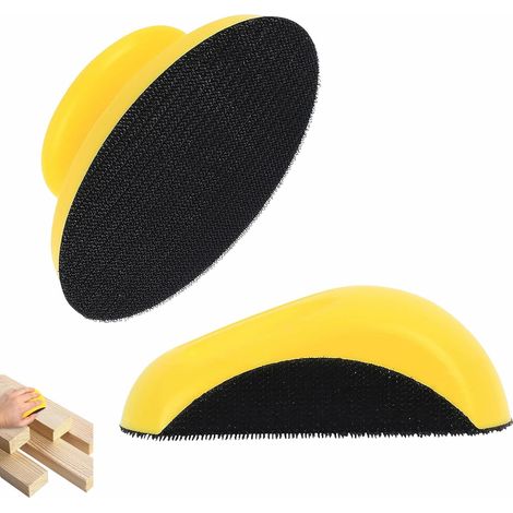 Set Mit 2 Manuellen Schleifklötzen, Rund Und Mausförmig, 125 Mm, Schleifkeil Zum Polieren Und Restaurieren