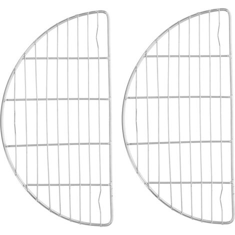 2-teiliger Multifunktionaler Edelstahl-kochrost, Halbrunder Kühlrost Für Backofen, Heißluftfritteuse Und Dampfgarer