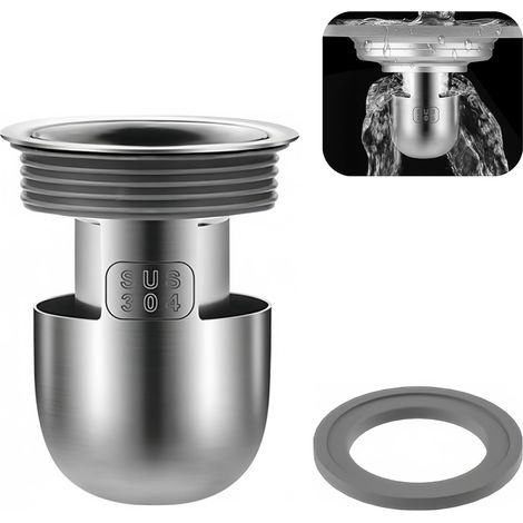 Duschstöpsel, Hochleistungsdichtung, Siphon In Form Einer Mini-flasche, Edelstahl 304, Geruchsdichter Badezimmerstöpsel (1 Stück, 6,5 Cm Tief)