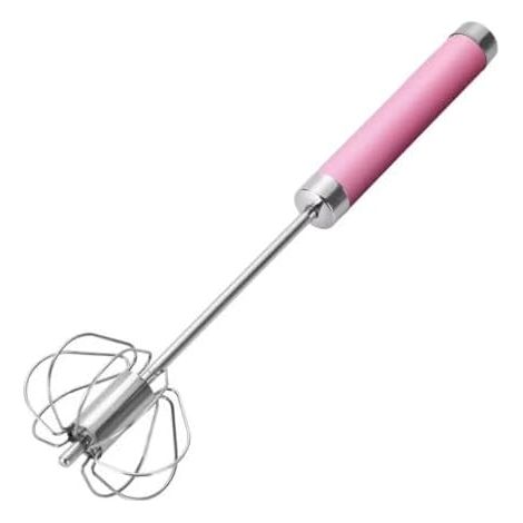 Manueller Schneebesen - Halbautomatischer Edelstahl-schneebesen Mit Komfortablem Griff - Manueller Küchenmixer, Mixer, Schneebesen (rosa)
