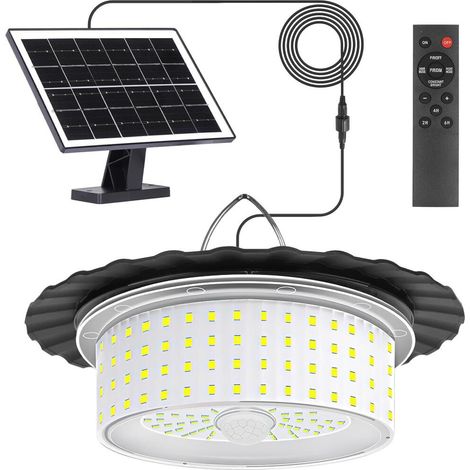 Solarleuchte Für Drinnen Und Draußen, 244 Leds, Fernbedienung, Bewegungsmelder, Timer, 5 Modi, Geeignet Für Haus, Garten, Pavillon Und Garage