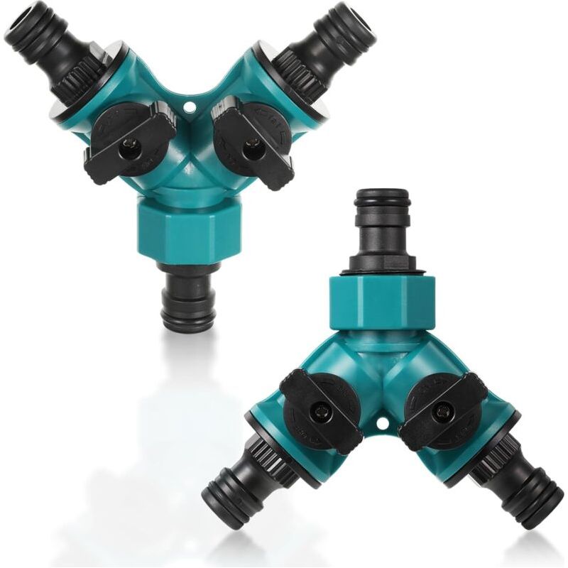 Gartenschlauchverbinder – 2er-pack – Abs-kunststoff – Y-förmig, 2-wege – Für Gartenreinigung – 1/2 Zoll
