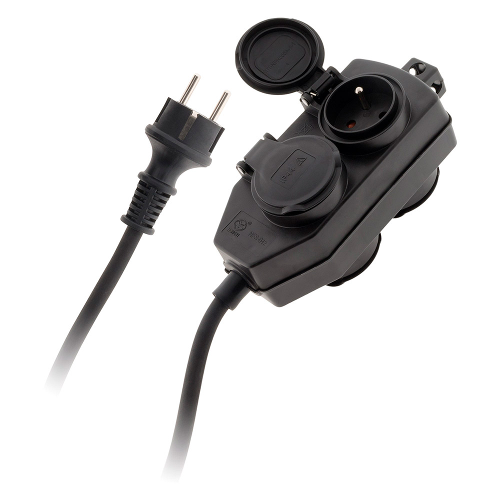 Abzweigdose Mit 4 Steckdosen Ip44 - Kabel 3g 1,5 H07rn-f - Länge 5m Nf - Zenitech