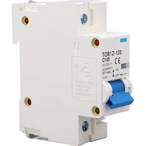 Mini-leistungsschalter 100a Dc250v, Kurzschluss- Und Überlastschutz-leistungsschalter 1p 10ka Geeignet Für Solar-pv-systeme, 35mm Din-schienenmontage.