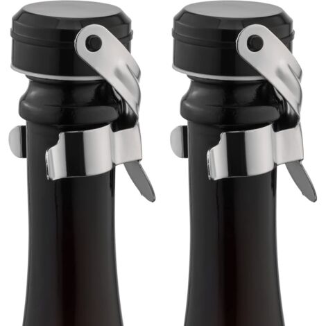 Wiederverwendbare Flaschenverschlüsse Aus Edelstahl Für Champagner Und Wein Mit Auslaufsicherer Silikondichtung Für Optimale Frische (2er-set, Silber).