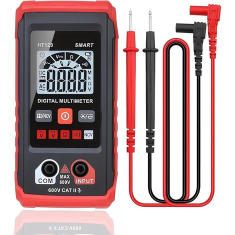 Ht123 Digitalmultimeter Mit Automatischer Bereichswahl, 2000 Counts, True Rms Ac/dc-spannungs- Und Widerstandsmessung, Ncv-test, Lcd-hintergrundbeleuchtung