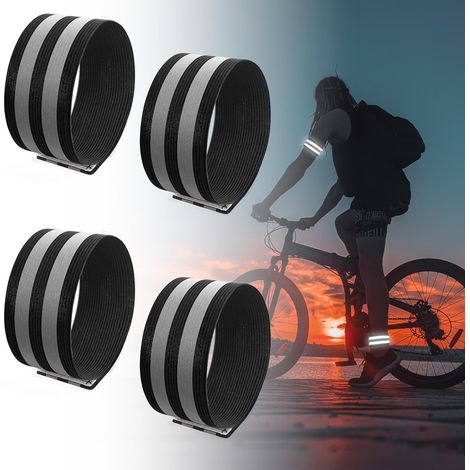 Set Mit 4 Fahrradhosenclips Mit Reflektorstreifen – Hosenclips Zum Radfahren, Joggen, Für Outdoor-aktivitäten Und Wandern