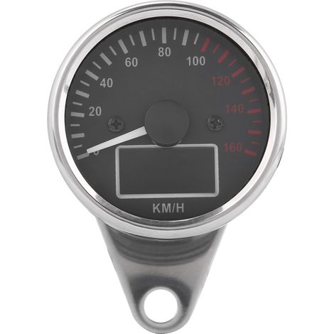 Stück Motorrad-tachometer, Universeller 0-160 Km/h Motorrad-digital-led-lcd-tachometer-drehzahlmesser Im Retro-chrom-stil.