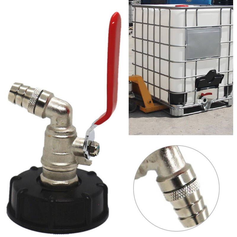 Verchromter Messing-ibc-anschluss S60x6 - 3/4" Ght-hahn - 1000l Tankablaufadapter (wasser/flüssigkeiten)