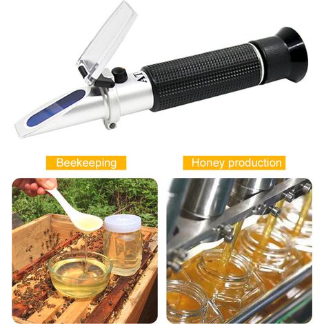 Honigrefraktometer, Brix-, Balsam- Und Wasserfeuchtigkeitsmesser 3 In 1. Messbereich Der Wasserfeuchtigkeit: 58-90% Brix, 38-43% Balsam Und 12-27% Für Honig Und Imkerei.