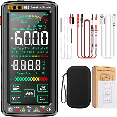 6000-count-digitalmultimeter Mit Automatischer Bereichswahl (trms), Amperemeter, Ohmmeter, Voltmeter, Misst Strom, Spannung, Widerstand, Durchgang, Kapazität, Dioden, Frequenz