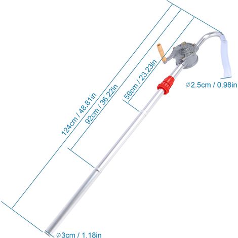Handkurbelpumpe, Fasspumpe, Fasspumpe Mit Verstellbarer Schraubkupplung Aus Aluminiumlegierung 29 L/min, Handkurbelpumpe Mit Drehbarer Kurbel, Ölfasspumpe.
