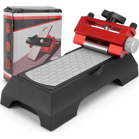 Schärfset Mit Schleifstein – Rotes Schärfwerkzeug, Diamant-schleifstein-set Für Küchenmesser, Kurze Stechbeitel Und Hobel, Feine/grobe Schleifplatte