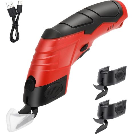 Elektrische Schere, 4,2 V Nähschere, 2000 Mah Fadenschneider, Kartonschneider, Elektrische Stoffschere Mit 2 Schneidkanten Für Papier, Karton, Teppich, Leder, Filz