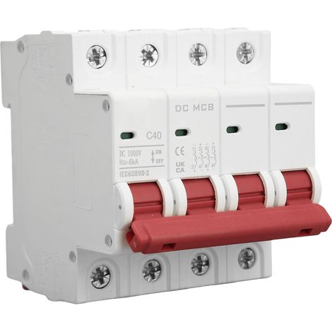 4-poliger Dc-lichtbogenschutzschalter Mit Schneller Auslösung, Miniatur-leistungsschalter Dz47s-63z, 1000 V, 40 A, Für Photovoltaikanlagen, Din-schienen-elektroantriebe, Motorräder Und Autos