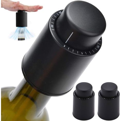 Set Mit 2 Silikon-champagnerverschlüssen, Wiederverwendbare Vakuum-weinverschlüsse Mit Datumsanzeige, Bewahren Die Frische Des Weins – Ideales Geschenk Für Weinliebhaber