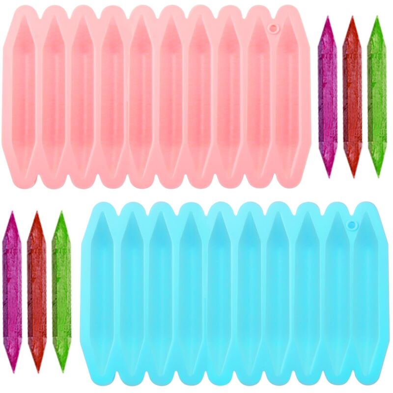 Set Mit 2 Wiederverwendbaren Silikon-stiftformen, Ofenfest, 10 Mulden, 3d-doppelendformen Für Wachsmalstifte, Silikonform Zum Schmelzen Von Schokoladenkerzen