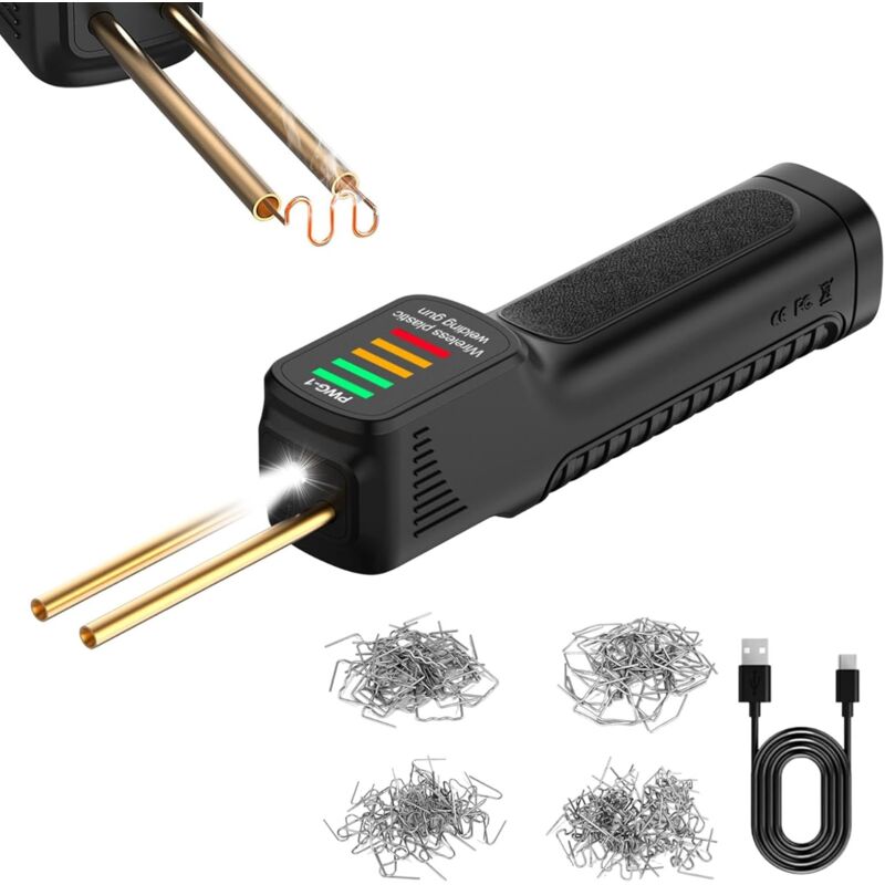 – 100-w-kunststoffschweißgerät – 3–5 Sekunden Aufheizzeit – 4 Verschiedene Klemmen – 2600-mah-akku Für Präzise Reparaturen – 200 Teile